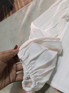 White Button-Down Crop Top