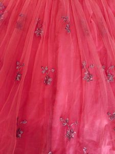 Girls Pink Embellished Party Frock Dress