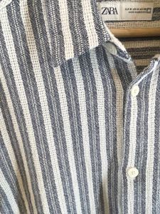 ZARA Men’s Striped Casual Shirt – Size M – Premium