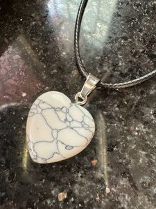Cute mini white heart pendant necklace