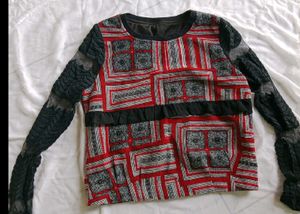 Unique Patterned Long Sleeve Top