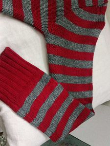 Striped Red &amp; Grey Sweater