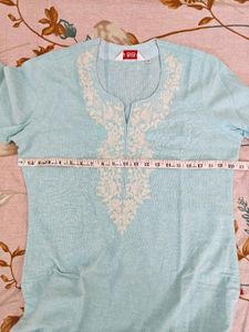 Elegant Blue Embroidered Kurta with shalwar