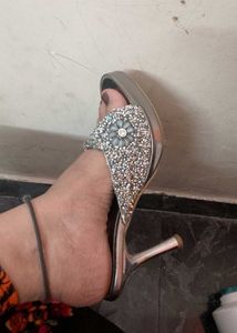 Silver Embellished Heels
