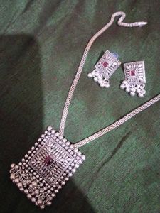 Oxidized Silver Necklace Set