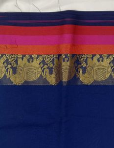 Elegant Blue Saree with Gold Border