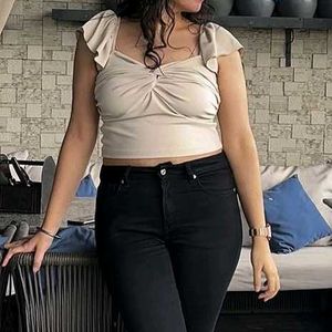 Ribbon Ribbed Crop Top