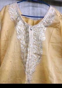Gold Embellished Kurti Shara Set