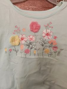 Girls&#39; T-shirt (White &amp; Mint green)
