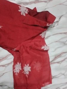 Floral Red Kurta m size