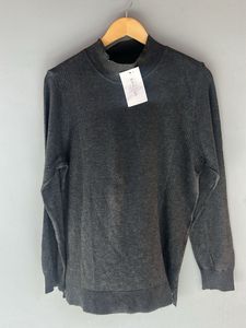 Gray Mock Neck Pullover Sweater