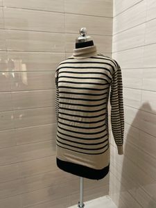 Korean Striped Turtleneck Sweater