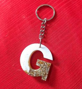 Letter G Glitter Keychain