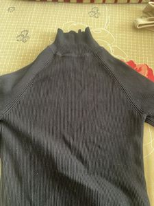 Zara Black Turtle Neck Cutout Sweater Top