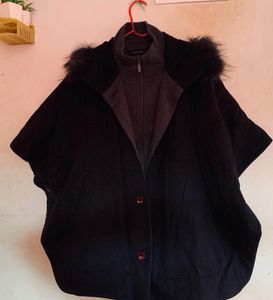 Fur Trim Cape Coat