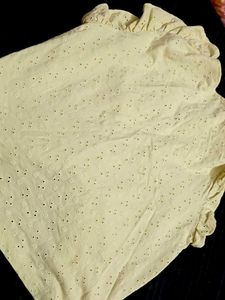 Cute Yellow Eyelet Top