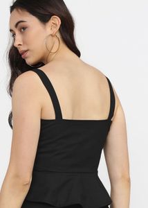 Black Button-Down Tank Top