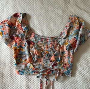 Floral Print Crop Top