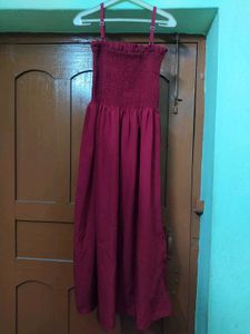 Maroon Spaghetti Dress
