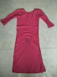 Red Embroidered Kurta