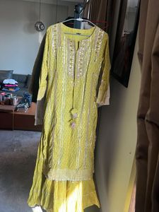 Green Ethnic Full Work Heavy Indian Outfit