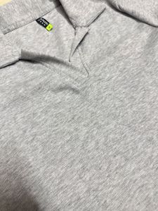 Gray Polo Crop Top
