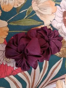 Burgundy Satin Scrunchie Set