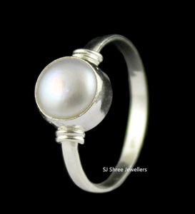Real Silver Pearl Ring