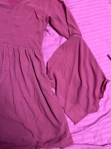 Dusty Pink Bell Sleeve Dress