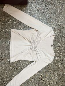 Elegant Tie-Front Long Sleeve Top