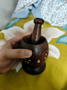 Wooden Mortar and Pestle (Okhli)