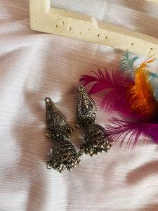 Silver Jhumka Earrings