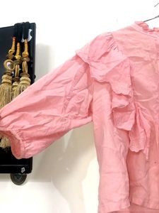Pink Ruffle Blouse