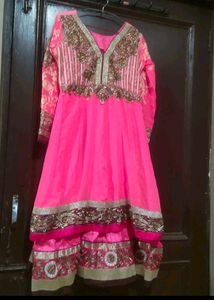 Women Designer Embroidary Pink Anarkali Kurta