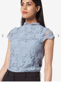 Elegant Grey Lace Top
