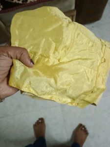 Yellow cutdana work saree