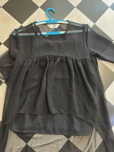 Sheer Black Tunic Top
