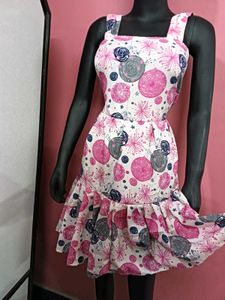 Floral Print Sundress with Ruffle Hem