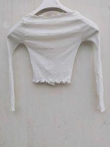 White Ribbed Top.