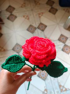 Crochet Red Rose - Handmade