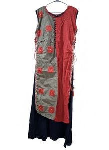 Women’s Blue Red Coloured Kurta(Used But Good)