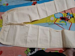 Woman Cream Colour Suit Pajama Pant