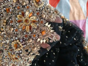 Zari Work Heavy Embroidered Net Saree
