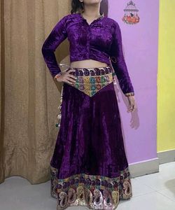 Purple Velvet Lehenga