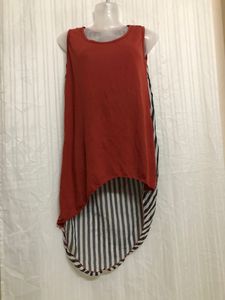 Red High-Low Midi Dress