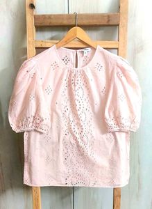 Peach Colour Designer Cotton Top Size-38