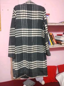 Plaid Wool Blend Coat