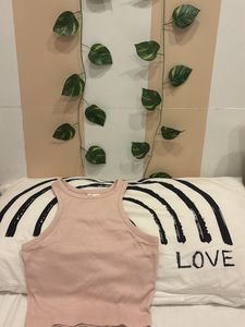 Pink Cropped Tank Top