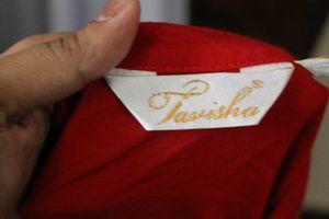 Red Embroidered Peasant Top
