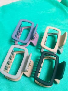 Pack Of 4 Rectangle Claw Clip Asethetic
